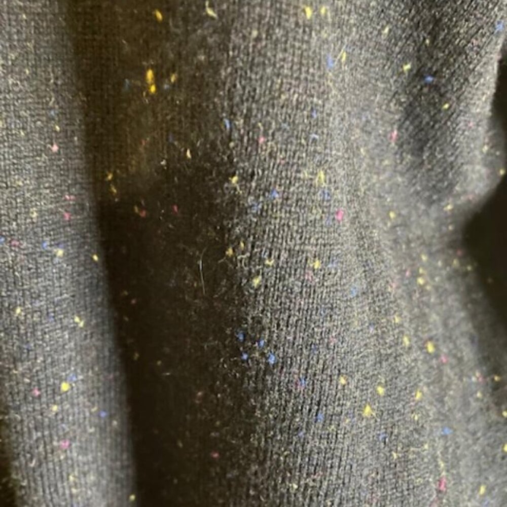 CARDIGAN - Navy Blue with multi-color speckles